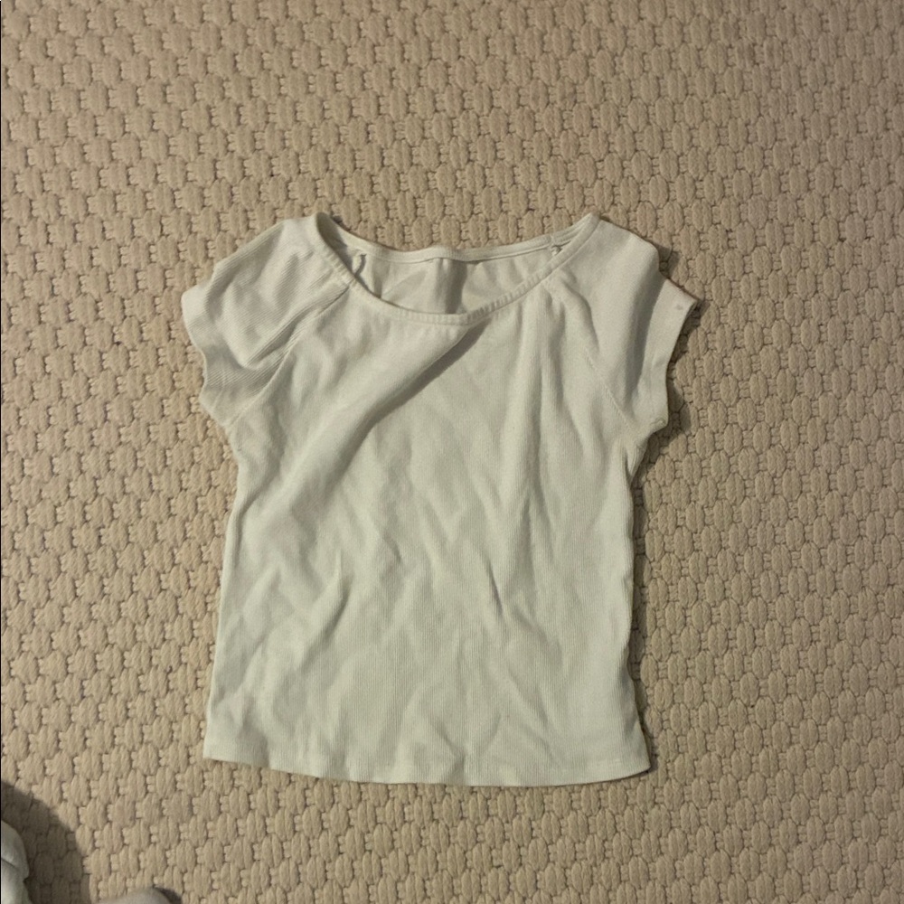Women's White ribbed Top